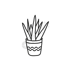 锅糊了锅里装满了面粉的家用植物叶子店铺黑色涂鸦白色植物群绘画草图插图手绘设计图片