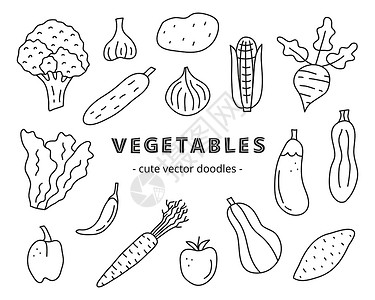 种薯一套涂鸦提纲蔬菜图标插画