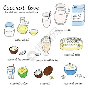 酸奶慕斯蛋糕椰子爱情在白色背景上被孤立设计图片