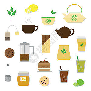 酸柑茶一套平板茶和配件插画