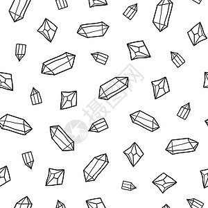 水晶石头水晶的无缝图案钻石白色石头宝石潮人宝藏涂鸦装饰品织物边缘设计图片