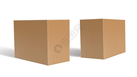 两个包装箱3D 清除纸板包装箱套件集设计图片