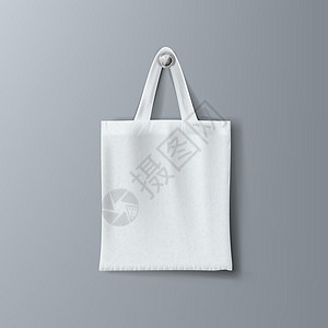 手提袋白色白色的Fashon 生态棉花购物短裤袋设计图片