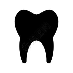 白色背景上孤立的牙齿矢量图标牙医药品搪瓷牙科健康医疗关心凹痕解剖学插图背景图片