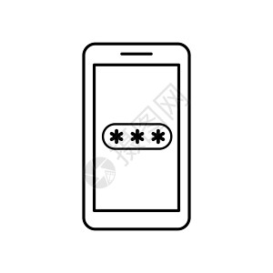 黑白手机素材安全电话图标 电话密码图标 保护个人数据图标等隐私授权手机技术代码电子受保护帐户鉴别验证设计图片