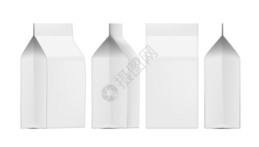 一组空白果汁或牛奶包装盒背景图片