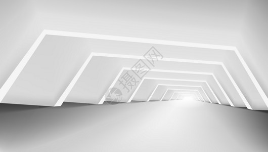 长走廊3D 摘要白色清光走廊内地工作室陈列室隧道技术办公室地面商业建筑大厅门厅设计图片