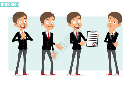 四个男人素材卡通平板商业小男孩角色矢量工作办公室思维男人领带男生套装成功事项冒充设计图片