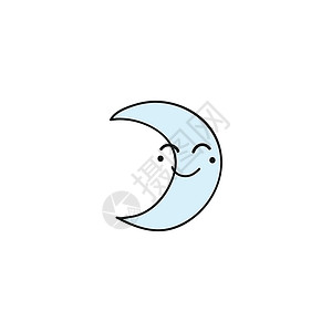 面条月亮人物天空情感绘画卡通片时间浅蓝色微笑白色孩子笑脸背景图片
