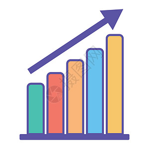 生长图升序图图标 条形图和箭头矢量设计图片