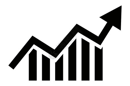 商业业绩栏图表 箭头和图示双影图标背景图片