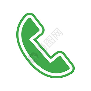 紧急电话素材绿色手机图标 简单的矢量设计图片