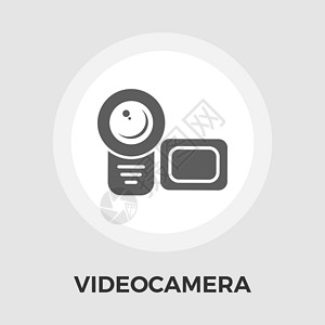 摄像机平面图标黑色电影插图网络视频生产按钮电视记录技术背景图片