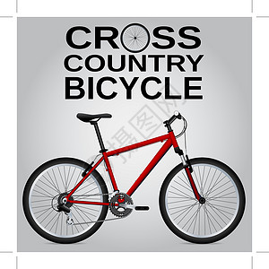 跨国自行车 详细图画 孤立的物体 矢量国家崎岖经济竞赛城市山地车框架自行车绘画样本背景图片
