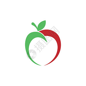 Apple 图标图标徽标设计插图模板红色营养标识饮食食物商业公司绿色水果农业背景图片