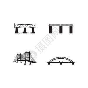 桥图标桥梁图标商业卡通片艺术网络旅游吊桥插图建筑学旅行标识插画