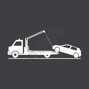 车分解拖车图标事故街道危险维修交通帮助起重机车辆损害碰撞插画