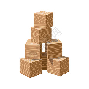木制现实的矢量空砖塔插画