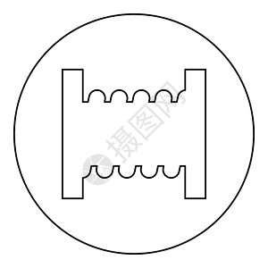 圆环黑色矢量插图图像轮廓轮廓线细风格的光线轮绳条纹带图标背景图片