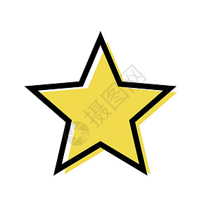 评价星星素材时髦的黄星图标 矢量插画