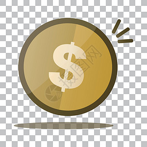 Pop美元硬币图标 具有透明背景的矢量背景图片