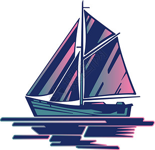 水公司帆船日志血管工艺艺术海洋速度俱乐部巡航旅游旅行海浪插画