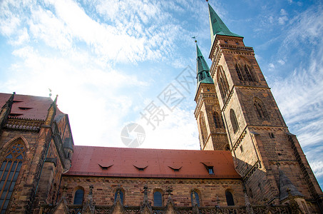 德国巴伐利亚纽伦堡努尔伯格旧城圣塞巴尔杜斯教堂高清图片