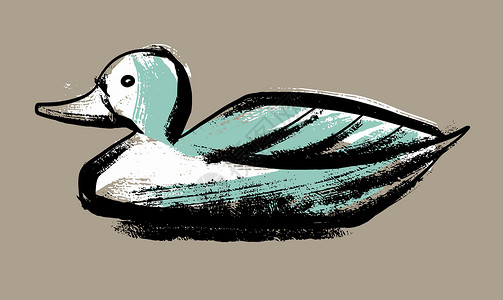 鸭子养殖装饰性的花园雕塑 鸭子 用粗心草图的风格来说明设计图片