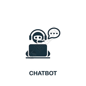 我图网素材器Chatbot 图标 用于模板 Web 设计和信息图的单色简单串流图标插画