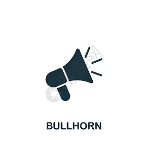 Bullhorn 图标 用于模板 网络设计和信息图的单色简单成功图标背景图片