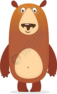 有趣的卡通棕熊 矢量插图爪子卡通片幼兽冒充孩子们快乐荒野森林微笑动物背景图片