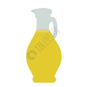 杨日葵白底孤立的日葵油玻璃瓶 矢量插图插画