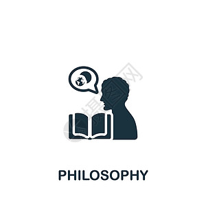 Philosofy 图标 用于模板 网络设计和信息图的单色简单科学图标背景图片
