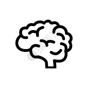 逻辑图标以白色背景隔离的人类大脑医疗矢量图标插图Name插画