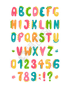 看花字体孩子们用恐龙风格的英语字母表给孩子看设计图片