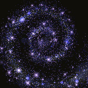 螺旋空间用于设计设计的带有恒星的空间星系背景模板宇宙科学螺旋行星火花插图星云彗星蓝色天文学插画