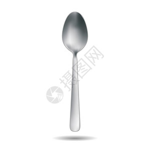 银勺子实际金属勺的示例插画