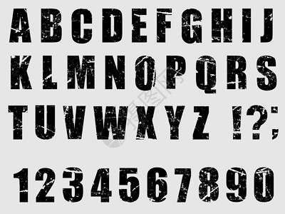 手书字体Grunge 遇险墨水飞溅字母 肮脏的纹理字母字体 字母破坏公司剪贴簿刷子划痕乡村苦恼墙纸数字插画