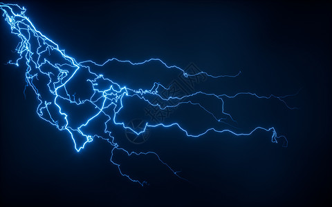 蓝闪电 深底 3D感应耀斑暴雨电气电压力量危险灾难风暴闪光霹雳背景图片