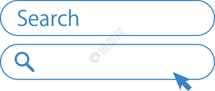 空镜素材网站简单搜索栏图标 关于浏览和搜索的矢量插画