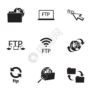 矢量 FTP 图标集下载玻璃日志垃圾桶互联网垃圾数据速度工具托管背景图片