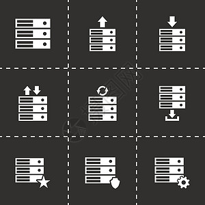 矢量数据库图标集互联网体积云计算地球文档世界加工贮存网络统计背景图片