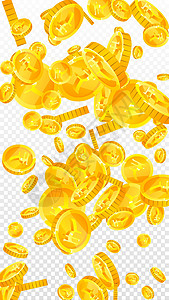 印度卢比硬币掉落 原始散落的 INR 硬币 印度的钱 强大的大奖 财富或成功的概念 矢量图设计图片