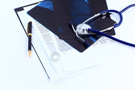 医疗图像处理纸药品笔记病人访问医师诊所处方账单陈述商业背景图片