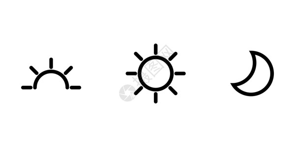 日落 日落 日晒 月亮图标概念阳光日夜太阳圆圈时间生活小时插图材料天气背景图片