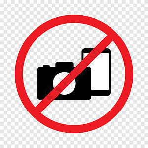 红色照片没有照相机照片符号图标简单设计警告禁令电话电子产品摄影师按钮镜片白色相机贴纸插画