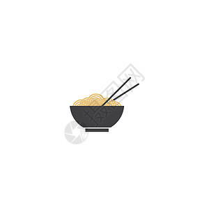 天妇罗面米饭面面图标早餐插图食物筷子菜单送货拉面店铺标识盘子插画