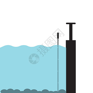 水仪器水深测量图标插图地球单元涂鸦农业海洋花园土壤仪器线条插画