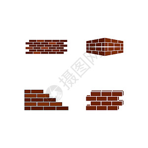 图标墙砖块堆图标房子材料栅栏建筑学建筑工作建造石工长方形墙纸插画