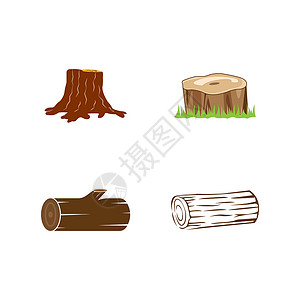 木材木头树树树干图标交通林业木工人商业森林驾驶植物松树速度卡通片插画